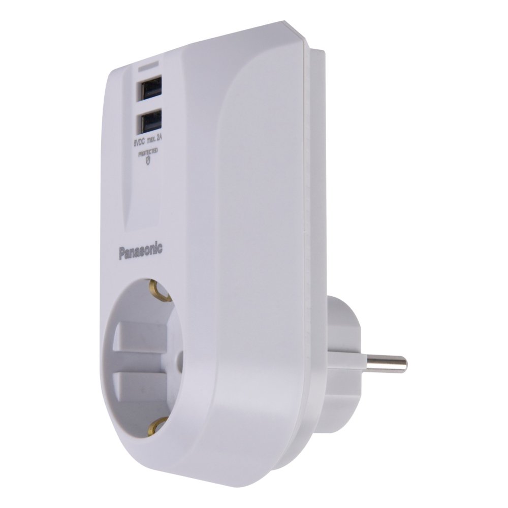 Panasonic Tekli 5V/2A Çift USB Çıkışlı Emniyet Kepenkli Çocuk Korumalı Priz