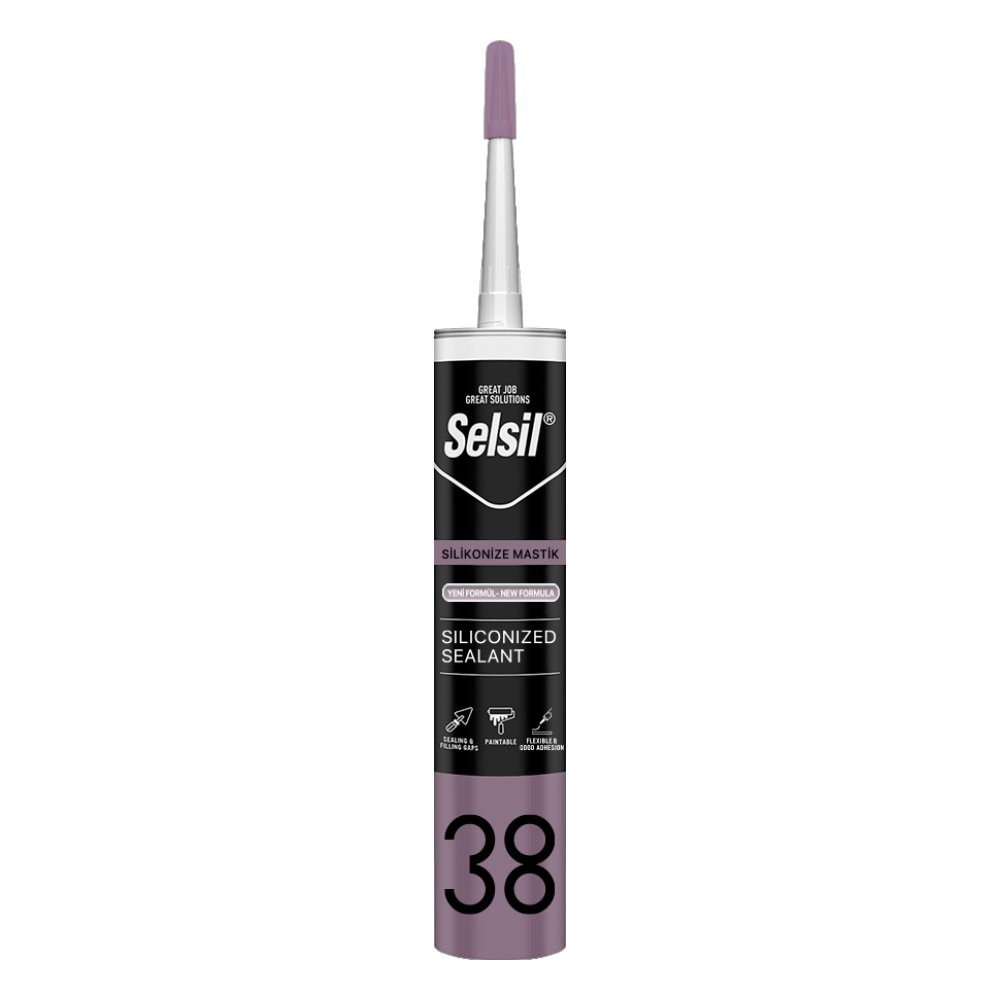 Selsil Silikonize Akrilik Mastik Gri 500 gr