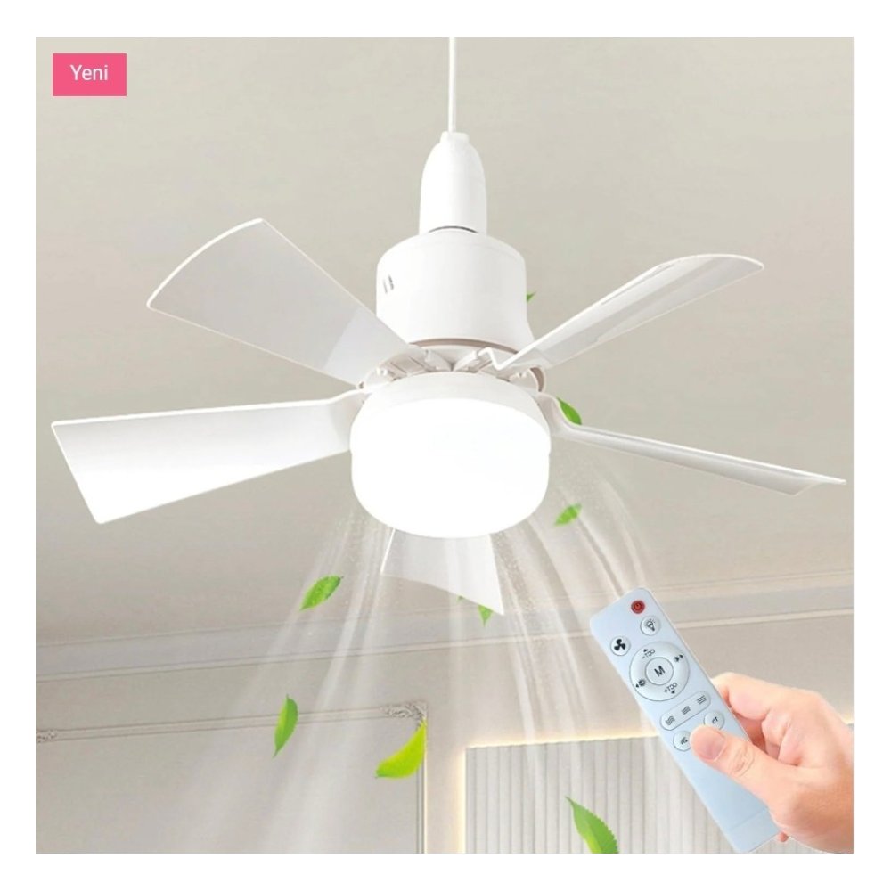Cata Cata Karayel Fan LED Işıklı Vantilatör 82W Kumandalı Ampul Ct- 1155