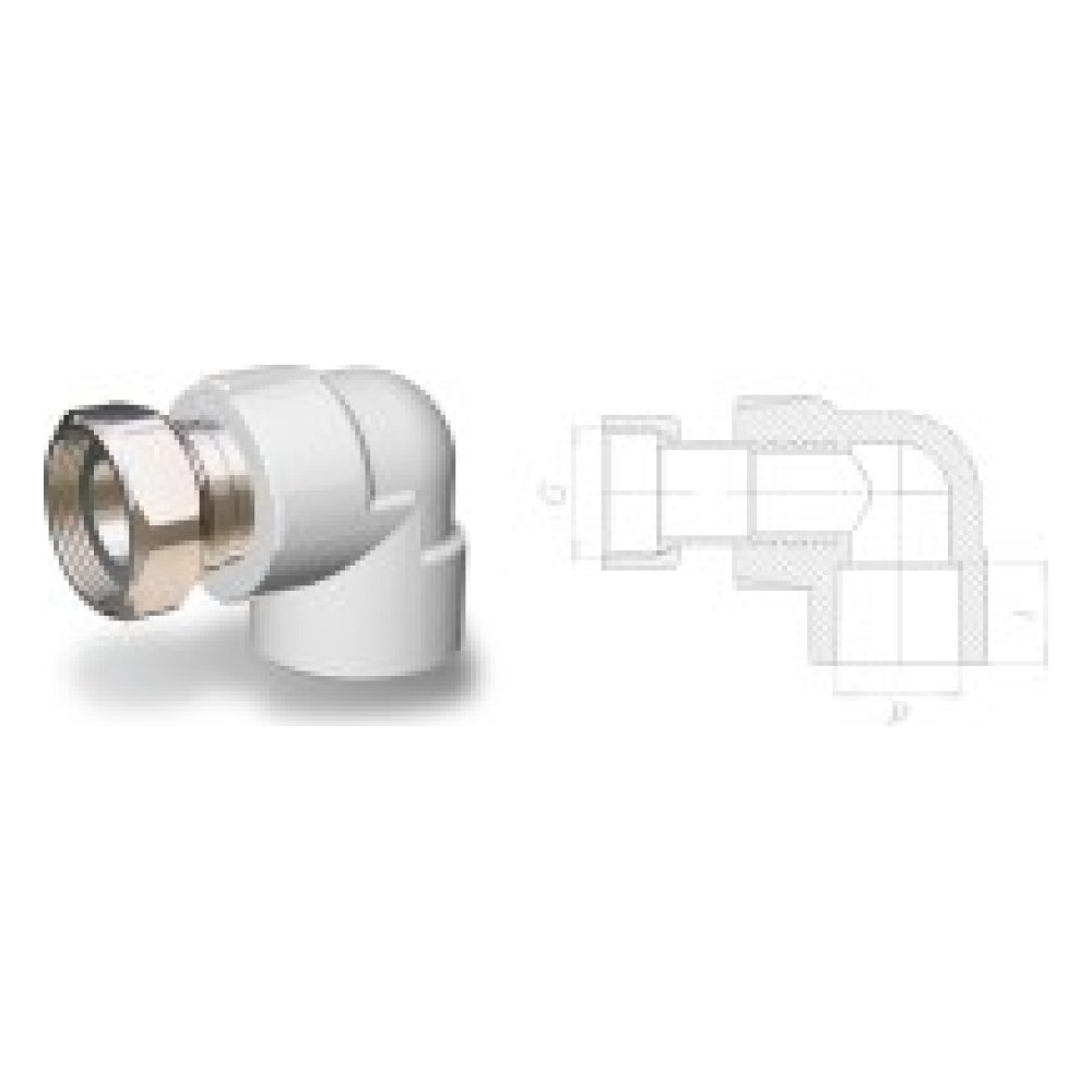 Fırattherm Döner Başlı Dirsek 90° 1/2" Ø20 mm