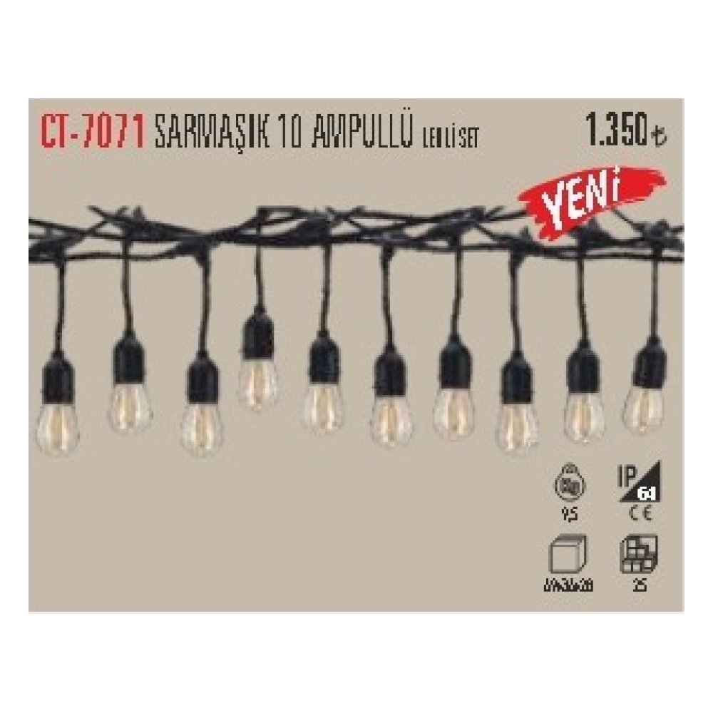 Cata CT-7071 Sarmaşık 10 Ampullü Ledli Set
