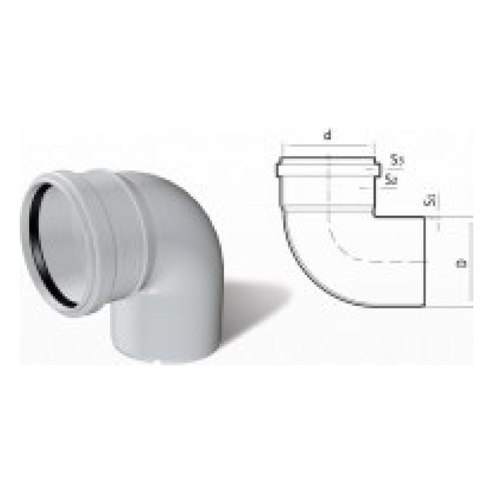 Dublex Atık Su Dirsek 87° Ø50 mm
