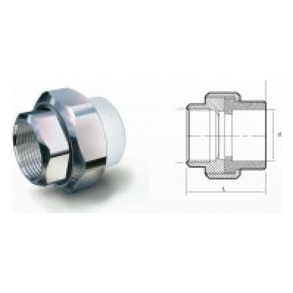 Fırattherm Dış Dişli Oynar Başlıklı Rakor 1" Ø25 mm