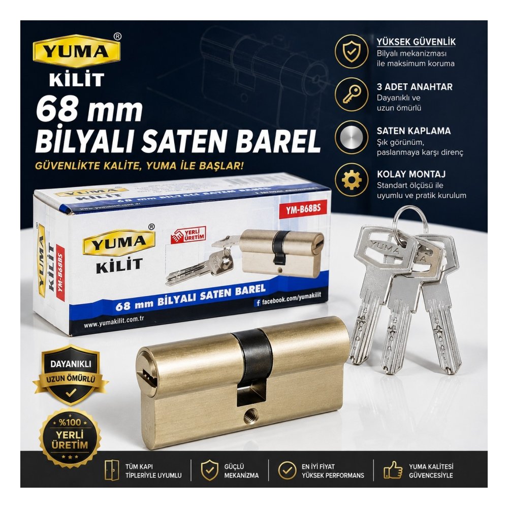 Yuma Bilyalı 68mm Saten Barel Göbek