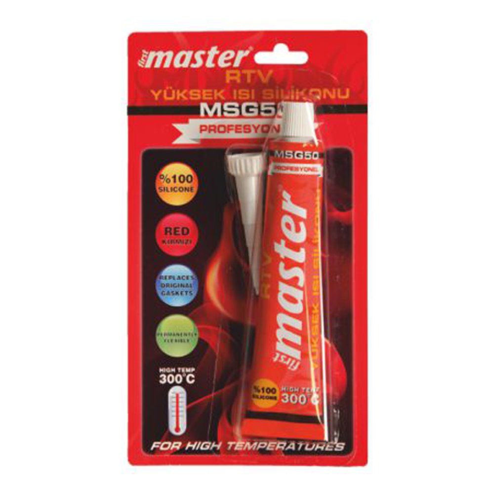 Master Yüksek Isı Tüp Silikon Kırmızı MSG50 RTV 50