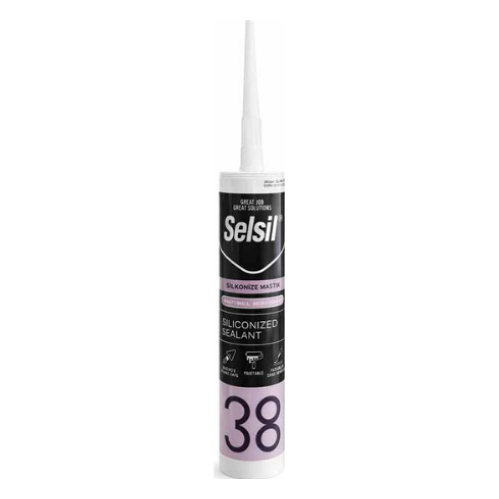 Selsil Silikonize Akrilik Mastik Beyaz 500 gr
