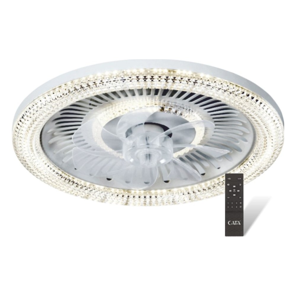 Cata Kristal Ledli Tavan Vantilatörü 40W Kumandalı Modern Tasarım ile Ev İçin Kullanım Ct 3012