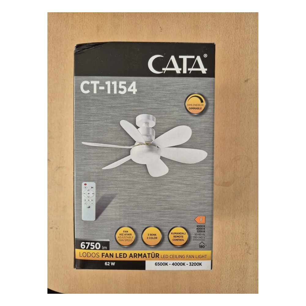 Cata CT-1154 62W Lodos Kumandalı Fan LED Ampul | Dimmerli & Çok Fonksiyonlu