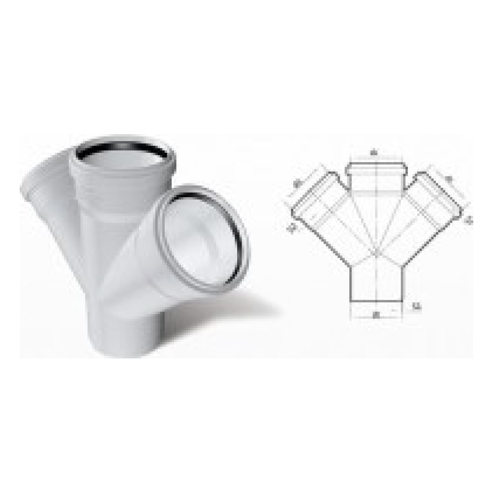 Dublex Çift Çatal 45°-45° Ø110/50 mm